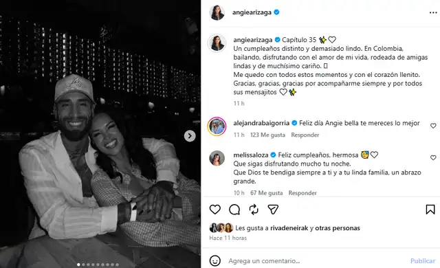 Angie Arizaga realiza especial publicación por su cumpleaños.