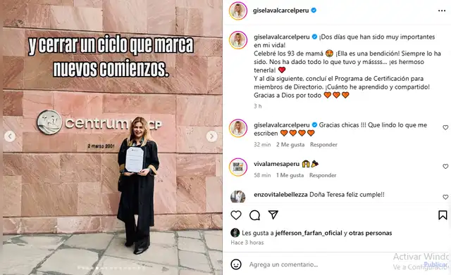 Gisela Valcárcel presume su graduación. Gisela Valcárcel presume su graduación.