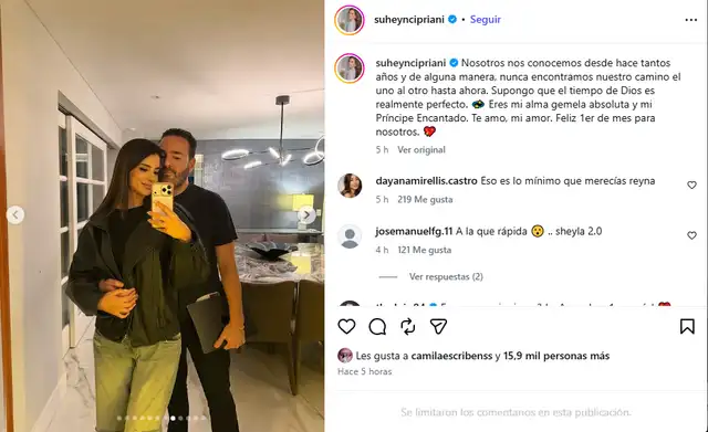 Suheyn Cipriani expone románticas fotografías junto a su novio. Suheyn Cipriani expone románticas fotografías junto a su novio.