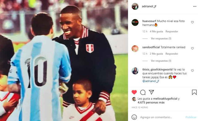 Hijo de Jefferson Farfán se luce con Messi en un Perú vs. Argentina. | FUENTE: Instagram. 