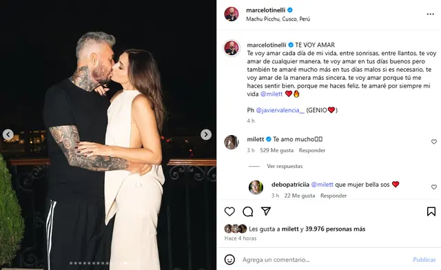 <em>Marcelo Tinelli se luce romántico en publicación. Captura: Instagram</em> <em>Marcelo Tinelli se luce romántico en publicación. Captura: Instagram</em>