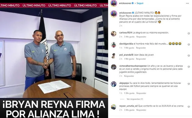 Crédito: Cuentas de Instagram de Erikc Osores 