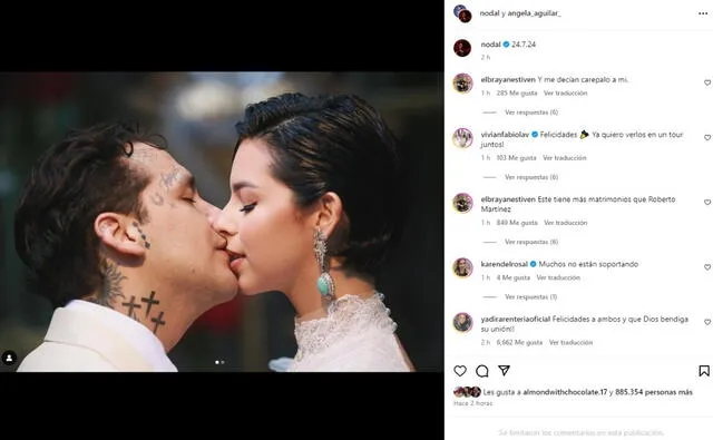 Christian Nodal y Ángela Aguilar se casaron y evidenciaron su unión en las redes sociales.