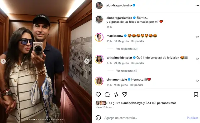 Alondra García Miró se luce junto a su novio.