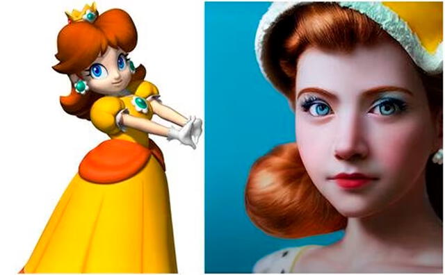 Los personajes de Súper Mario Bros - La princesa Peach.   