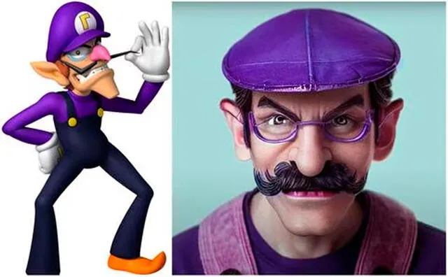  Los personajes de Súper Mario Bros - Waluigi.    