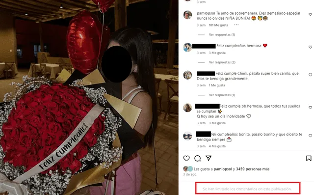 Hija de Pamela López limita sus comentarios en IG tras escándalo de su madre.  