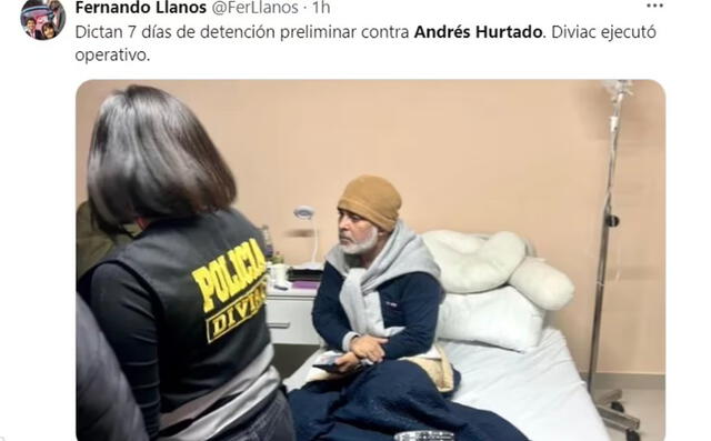 Fernando Llanos se pronuncia tras detención de Andrés Hurtado.