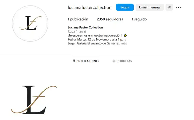 Luciana Fuster lanza cuenta oficial de su primera tienda.