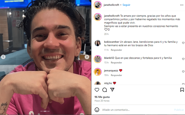 Hermana de James Hollcroft conmovió a muchos al despedirse de su hermano. Captura: Instagram   