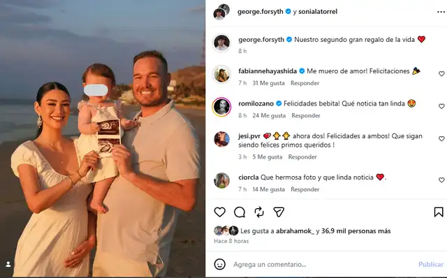 George Forsyth y su esposa anuncian que esperan un segundo bebé. George Forsyth y su esposa anuncian que esperan un segundo bebé.