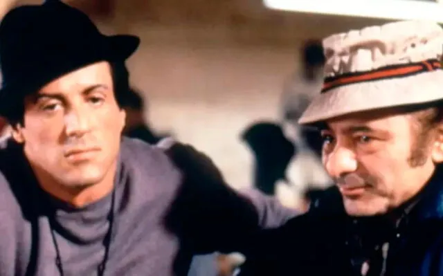 Sylvester Stallone y Burt Young en el set de "Rocky" (Año 1976) 