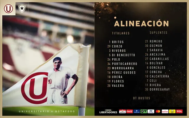 Universitario vs. Botafogo: alineaciones confirmadas