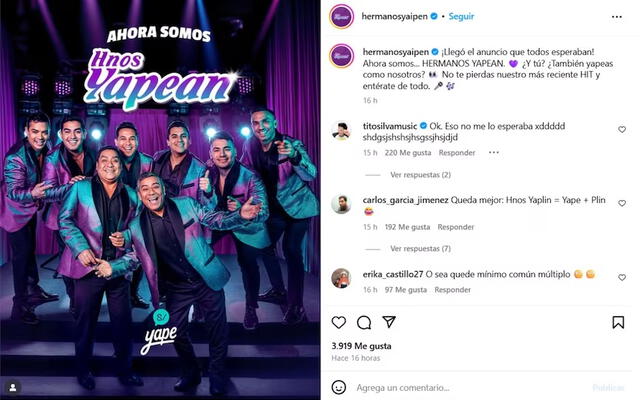 Hermanos Yaipén sorprendió con el cambio del nombre como parte de promoción con Yape.
