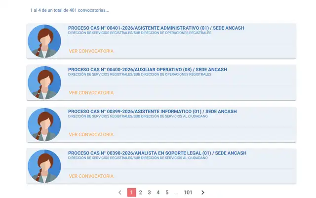 ¿Qué vacantes ofrece Reniec en su convocatoria laboral CAS 2026?
