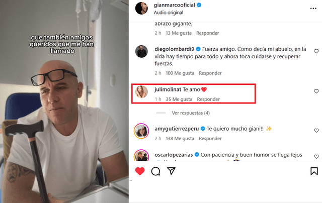 Novia de GianMarco le escribe romántico mensaje y se solidariza con él.  