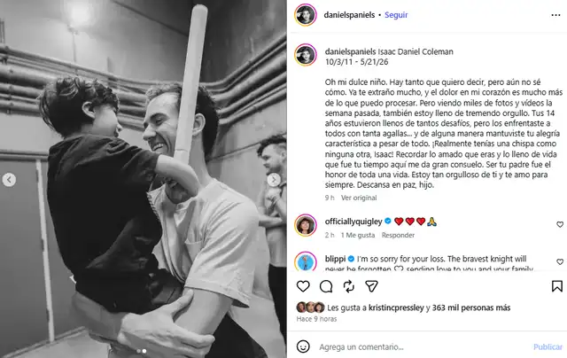 Daniel Coleman lamenta la partida de su hijo.