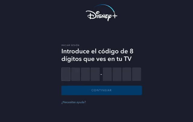 Disney Plus: ingresar el código de activación