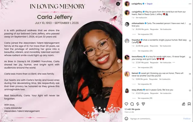 ¡HOLLYWOOD DE LUTO! Famosa actriz de ‘iCarly’ fallece a los 33 años: esto se sabe sobre su muerte ¡HOLLYWOOD DE LUTO! Famosa actriz de ‘iCarly’ fallece a los 33 años: esto se sabe sobre su muerte