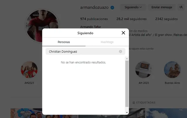 Christian Domínguez y Armando Tafur, productor de América Hoy, se dejan de seguir en Instagram.