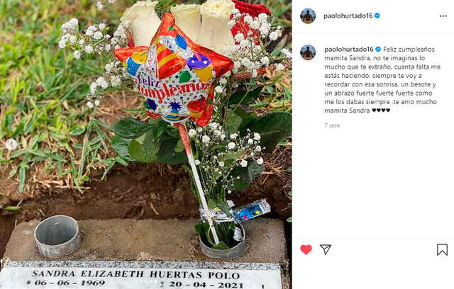 Paolo Hurtado perdió a su mamita el 20 de abril del presente año. | FUENTE: Instagram.   