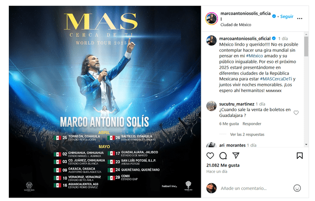 Marco Antonio Solís en México.