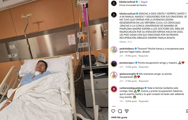 Kike Farro fue operado en España.  
