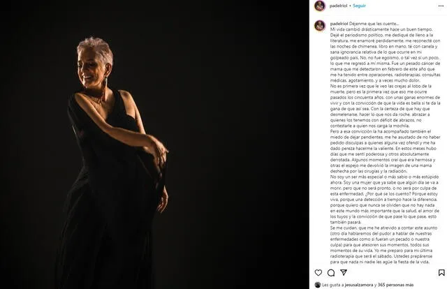 Patricia del Río cuenta que le diagnosticaron cáncer de mama. Patricia del Río cuenta que le diagnosticaron cáncer de mama.