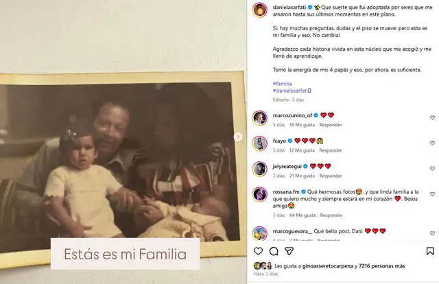 Daniela Sarfati reveló que fue adoptada. Daniela Sarfati reveló que fue adoptada.