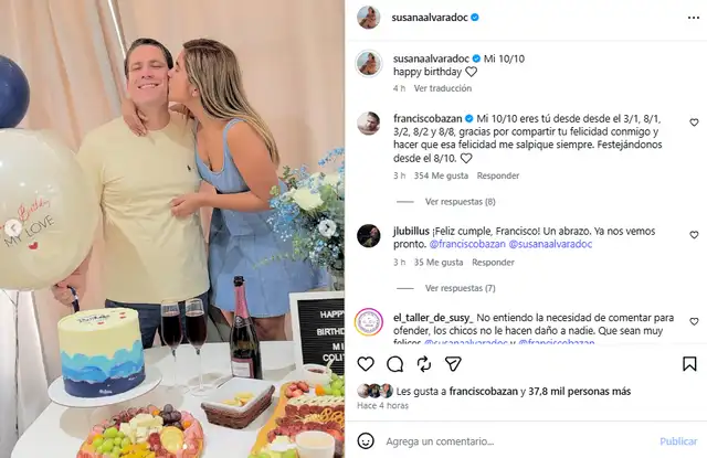 Susana Alvarado festejó el cumpleaños de Paco Bazán.