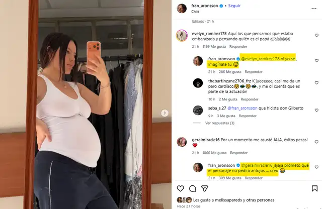 <em>Francisca Aronsson responde a sus seguidores. Captura: Instagram</em> <em>Francisca Aronsson responde a sus seguidores. Captura: Instagram</em>