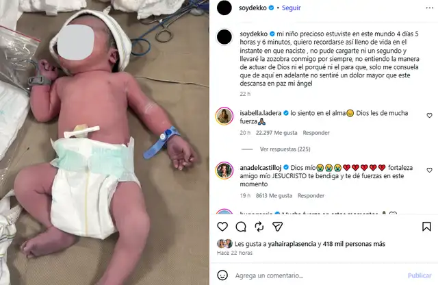 Cantante Dekko se muestra destrozado tras perder a su hijo.