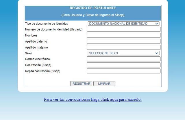  Registro del postulante EsSalud.   