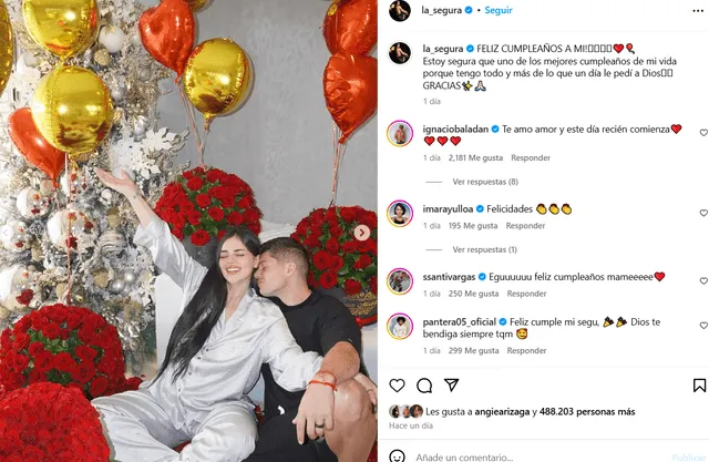 <em>Natalia 'La Segura' emocionada tras ser sorprendida. Captura: Instagram</em>   