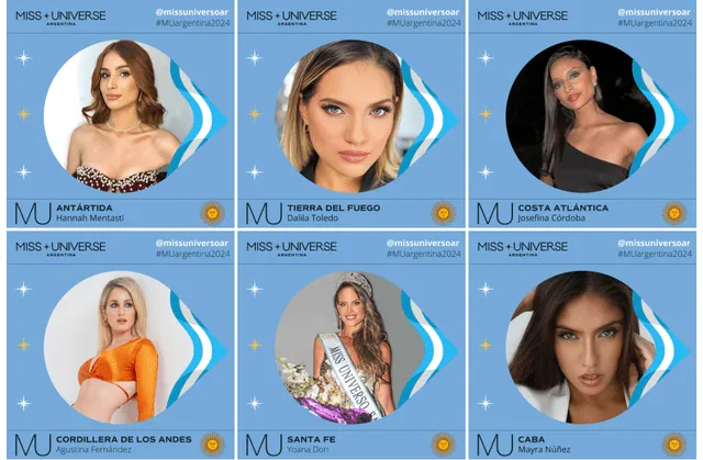 Estás son las representantes del Miss Universo Argentino 2024.
