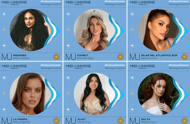 Estás son las representantes del Miss Universo Argentino 2024.