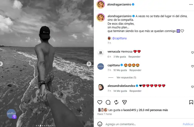 Alondra García Miró comparte románticas fotos con su novio.