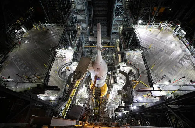 Todo va quedando listo para que Artemis realice su próximo lanzamiento. Crédito: NASA.    
