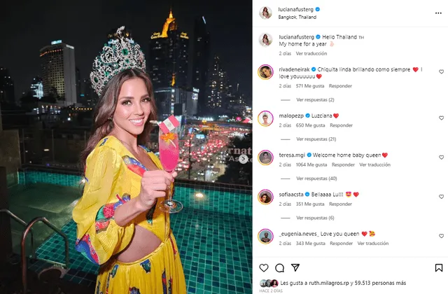 Luciana Fuster ganó el Miss Grand International 2023 y así es su nueva vida en Tailandia.