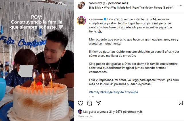 <em>Cassandra Sánchez no pudo estar con su hijo en su cumpleaños. Captura:Instagram </em>   