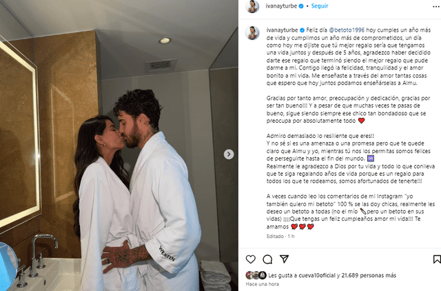 <em>Ivana Yturbe publica especial saludo de cumpleaños a Beto Da Silva. Captura: Instagram</em> <em>Ivana Yturbe publica especial saludo de cumpleaños a Beto Da Silva. Captura: Instagram</em>