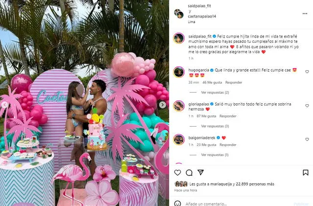 Said Palao celebra el cumpleaños de su hija en una fiesta de piscina.