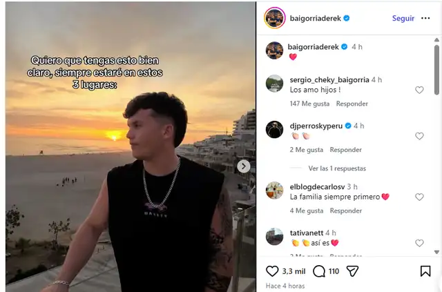 Derek Baigorria, hermano de Alejandra, le envía sentidos mensajes.