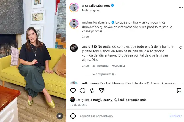 Andrea Llosa expone cómo son sus hijos.