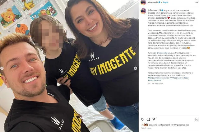 Julián Zucchi deja emotivo mensaje para su hijo junto a Yiddá Eslava/ Instagram