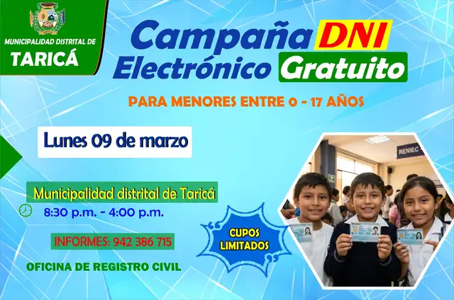 DNI electrónico gratis en Taricá. Foto: Facebook.   