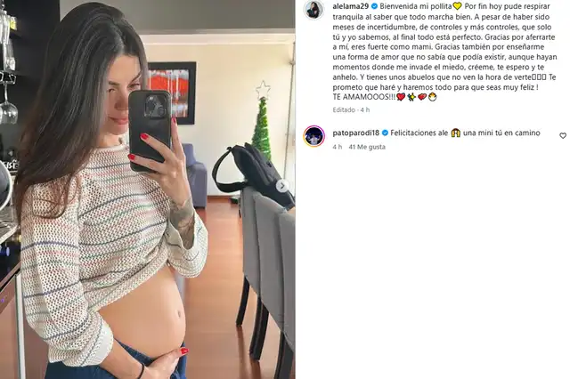 Alessandra Lama anunció que su bebé está a salvo tras complicaciones.  
