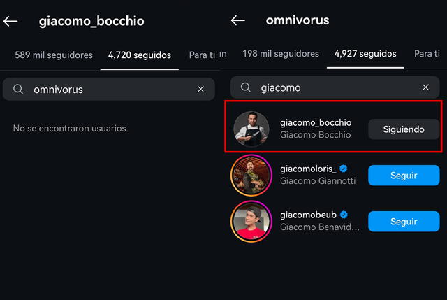 Giacomo Bocchio deja de seguir a Javier Masías.  