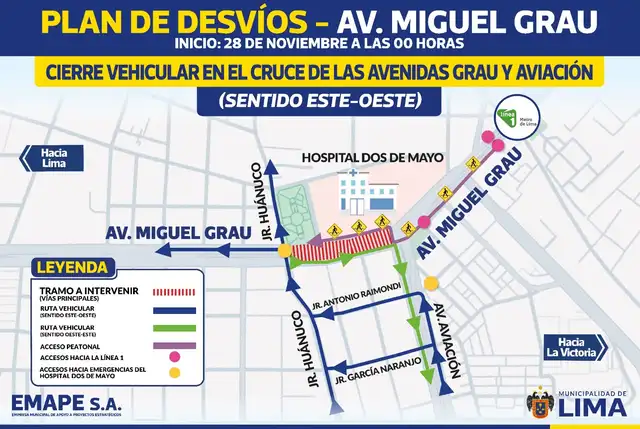 Plan de desvíos de la Municipalidad de Lima. Plan de desvíos de la Municipalidad de Lima.