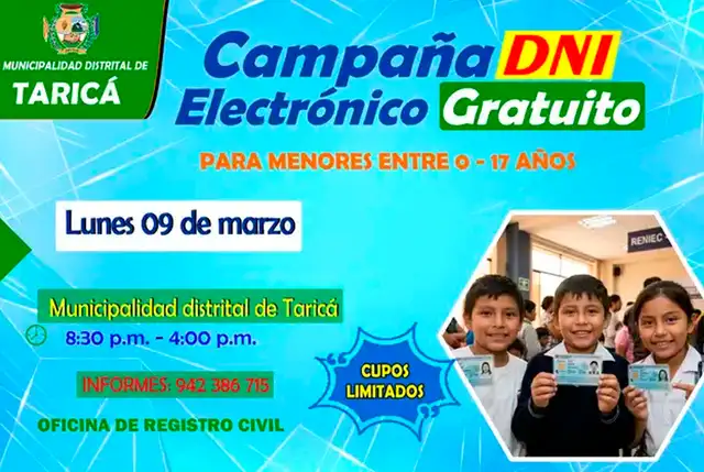 Campaña DNI electrónico gratuito en Taricá.   